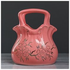 Конфетница "Сумочка", красная, 25 см 4910277 Керамика ручной работы