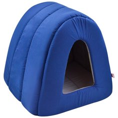 Домик для кошек ZOOexpress №2 поплин 50х42х35 см темно-синий