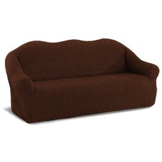 Чехол на трехместный диван универсальный на резинке буклированный Karbeltex - Шоколадный