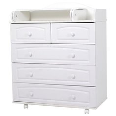 Комод "Ричард Плюс" 5 ящ. (арт.82) белый Топотушки