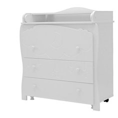 Комод "Софья" 3 ящика (арт.81) МДФ эмаль 800/3 (облака) (белый) Топотушки