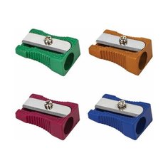 Точилка ручная металлическая Brauberg Style Color (1 отверстие, без контейнера) 24шт. (228454)