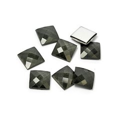 Стразы термоклеевые "Ideal", металл, размер: 12х12 мм, цвет: черный (25 штук)
