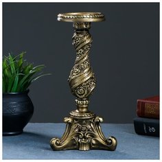 Подсвечник с цветами, золото 13х13х28см 3928122 Хорошие сувениры