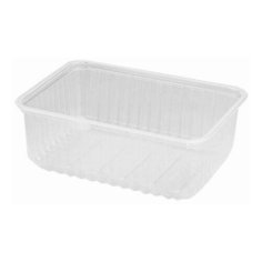 Одноразовые контейнеры 1000 мл, КОМПЛЕКТ 50 шт., БЕЗ КРЫШЕК, 179х132х64 мм, ПП, прозрачные, крышка 605091 Стиролпласт