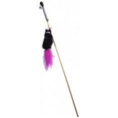 Gosi 07201 игрушка для кошек махалка мышь норка м с хвостом перо на веревке, 83400 (2 шт)
