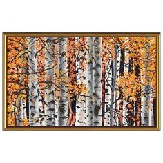 Набор для вышивания крестом Nova sloboda "Осенние березки" 55 х 38 см, арт. ННД1022