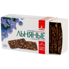 Льняные хрустящие пластинки Биокор с морской солью, 30 шт. по 3.5 г