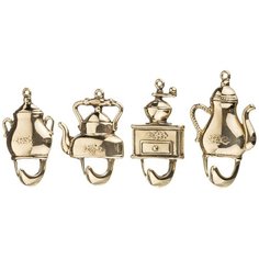 Набор настенных крючков STILARS "Чайники", 4 шт, высота 7 см, 8 см, 9 см (333-046)