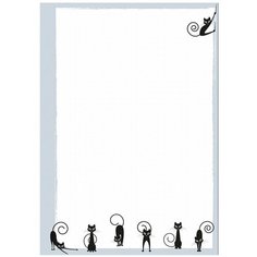 Сменный блок к тетради на кольцах А5, 50 л., клетка, АЛЬТ, Бежевый, "Чёрные кошки", 7-50-471/03