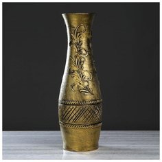 Ваза напольная "Лора", пломбир, золотистая, 70 см 4859357 Керамика ручной работы