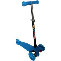 Самокат SCOOTER трёхколёсны со светящимися колёсами и складным рулём однотонный