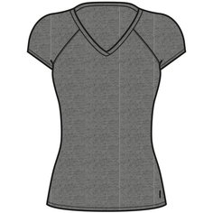 Футболка для фитнеса женская зауженная хлопковая эластичная 500 серая, размер: XS, цвет: Серый NYAMBA Х Декатлон Decathlon