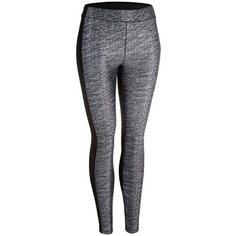 Леггинсы для фитнеса с карманом для телефона серые узорчатые, размер: L / W33 L31, цвет: Белый/Черный DOMYOS Х Декатлон Decathlon