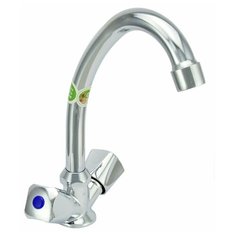 Смеситель для мойки двуручный "Juguni" с гибкой подводкой, крепление-гайка, JGN0330