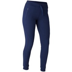 Брюки для джоггинга и фитнеса теплые зауженные с карманами на молнии темно-синие, размер: S / W28 L31, цвет: Синий Графит NYAMBA Х Декатлон Decathlon