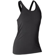 Майка для динамической йоги женская бесшовная черная, размер: XS, цвет: Черный DOMYOS Х Декатлон Decathlon