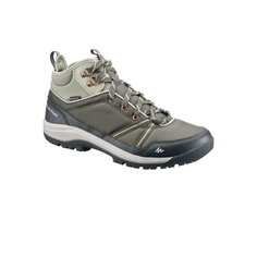 Ботинки водонепроницаемые для походов на природе женские NH150 Mid WP, размер: 39, цвет: Серый Хаки/Шалфейный Зеленый QUECHUA Х Декатлон Decathlon