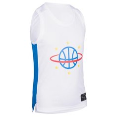 Футболка баскетбольная детская T500 BALL PLANET, размер: 8 лет (125-132 см), цвет: Белый/Синий TARMAK Х Декатлон Decathlon