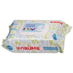 Влажные салфетки Лайма Детские универсальные очищающие, пластиковая крышка, 120 шт.