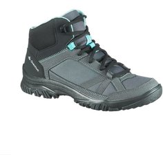 Ботинки для походов на природе женские средние NH100, размер: 38, цвет: Серый Графит/Пастельный Бирюзовый QUECHUA Х Декатлон Decathlon