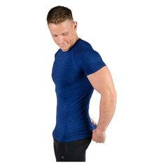 Футболка компрессионная для силовых тренировок и бодибилдинга мужская синяя DOMYOS Х Декатлон M Decathlon