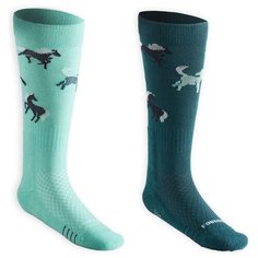 Носки детские SKS 500 Graph FOUGANZA Х Декатлон EU35/38 Насыщенный Тёмно-Бирюзовый/Бирюзово-Зеленый Decathlon