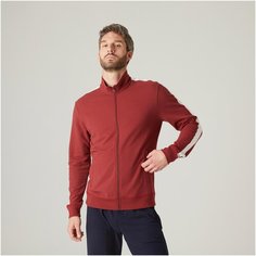 Толстовка для фитнеса на молнии с боковыми полосами красная NYAMBA Х Decathlon Бордовый/Белоснежный L