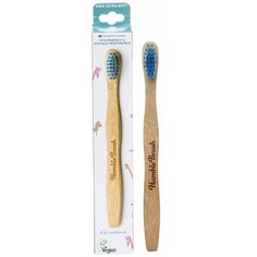 Детская зубная щетка HUMBLE BRUSH KIDS из бамбука, голубая ультрамягкая щетина