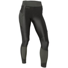 Тайтсы для бега женские RUN DRY+ FEEL хаки KALENJI Х Decathlon Тёмный Хаки/Чёрно-Зелёный Цвет S / W28 L31