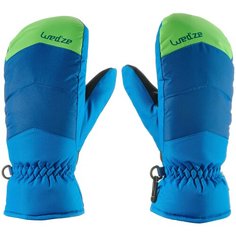Варежки горнолыжные детские 100 синие WEDZE Х Decathlon Кобальтовый Синий/Глубокий Синий/Яблочный Зеленый 10