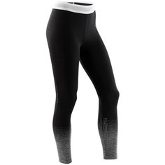 Легинсы спортивные детские для девочек S580 GYM черные с принтом DOMYOS Х Decathlon Черный 149-159CM12-13A