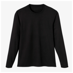 Футболка с длинными рукавами для фитнеса хлопковая NYAMBA Х Декатлон L. Черный Decathlon