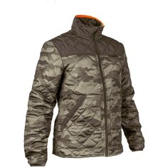 Куртка стеганая камуфляжная мужская для охоты 100 SOLOGNAC, размер: XL, цвет: Хаки/Темно-Бронзовый/Темно-Бронзовый SOLOGNAC Х Декатлон Decathlon