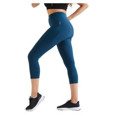 Леггинсы короткие для фитнеса с карманом для телефона M RU44(L31) бирюзовый DOMYOS Х Декатлон Decathlon