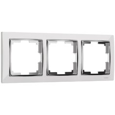 Рамка Werkel W0031901/ Рамка на 3 поста Snabb (белый/хром), Белый,