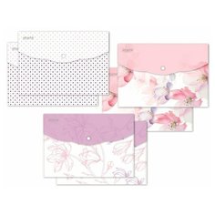 Папка-конверт на кнопке Attache Selection Flower Dreams А5 180 мкм (6 штук в упаковке)