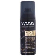 Спрей Syoss Root Retoucher тонирующий для закрашивания отросших корней волос и седины, оттенок Черный, 120 мл