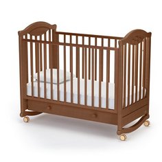 Кроватка Nuovita Lusso (колесо) (качалка), на полозьях темный орех