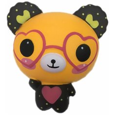 Сквиш 1 TOY Мммняшка Squishy Медвежонок в очках бежевый/черный