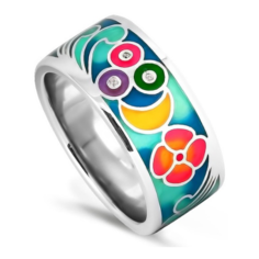 VALTERA Кольцо с фианитами и эмалью 074208, размер 16.5