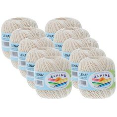 Пряжа Alpina Lena, 100 % хлопок, 50 г, 280 м, 10 шт., №05 св.бежевый