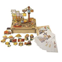 Деревянная развивающая логическая настольная игра «Панорама. Стройка» LivCity н00109