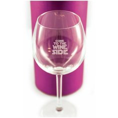 Бокал с гравировкой "Come to The Wine Side" в коробке Groza