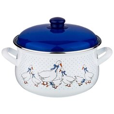 Кастрюля эмалированная Agness 951-032 "Гуси" 3,3л, индукция
