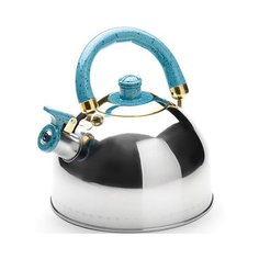 Чайник со свистком "Mayer & Boch", 2 л, ручка бирюзовая