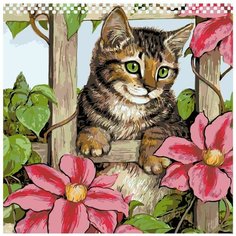 За цветущей оградой Раскраска картина по номерам на холсте