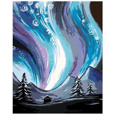 Полярное сияние Раскраска по номерам на холсте Живопись по номерам