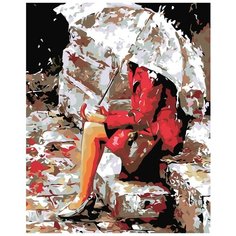 Размышления под дождем Раскраска картина по номерам на холсте