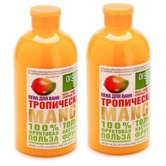 Набор Organic Shop Фрукты Пена для ванн Тропический манго 500 мл, 2 шт
